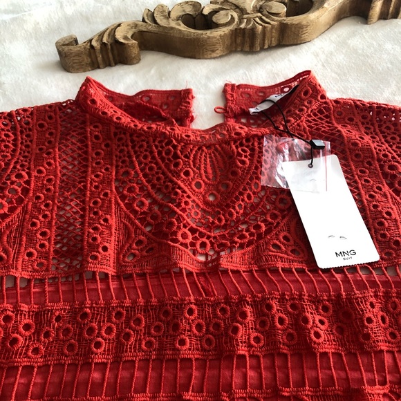 NWT Mango Eyelet Linen Dress - Picture 2 of 5
